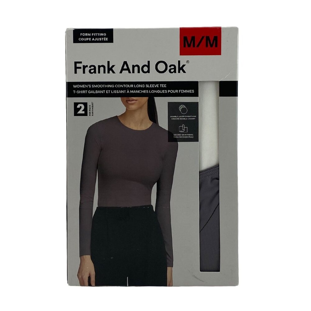 Frank & Oak Women's Smoothing Contour Long Sleeve Tee: 2 Pack | Size: Medium NEW